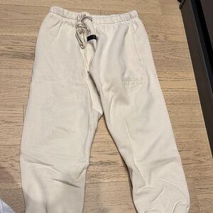 Essentials Cream Logo Sweatpants